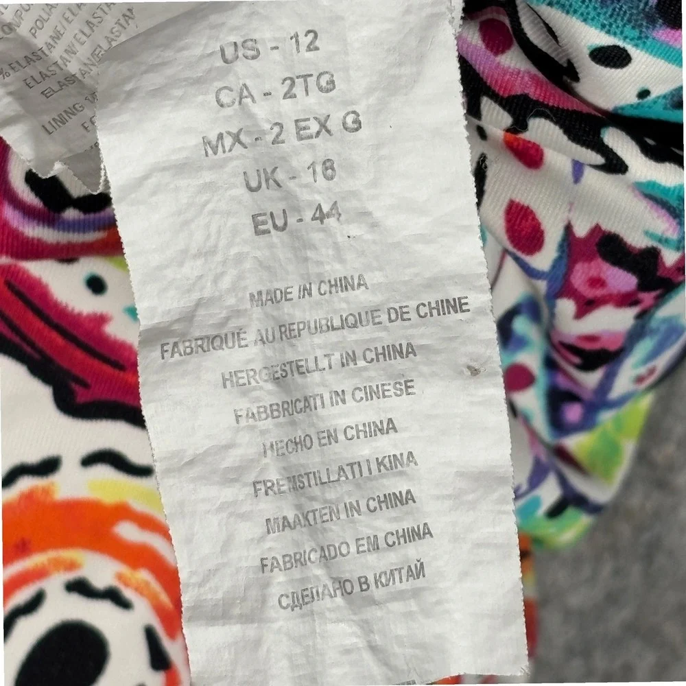 Lauren Ralph‎ Lauren One Piece Swimsuit Womens 12 Multicolor Paisley Halter